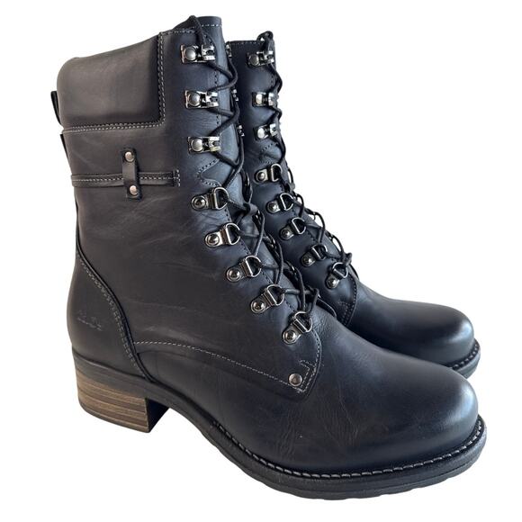Taos Boots Dreamer High Ankle Shaft Women's EU42 Black Leather Side Zip Lace Up - Picture 1 of 13